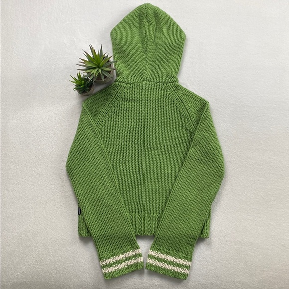 Abercrombie & Fitch Wool Blend Chunky Knit Long Sleeve Hoodie Sweater Jacket - Picture 2 of 16